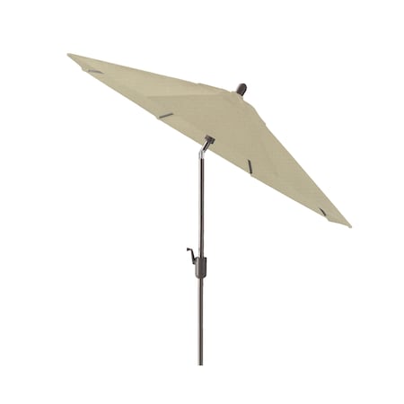 10'x6.5' Rectang. Auto Tilt Market Umbrella (Frame:Black Sapphire, Fabric:Sunbrella-Antique Beige)